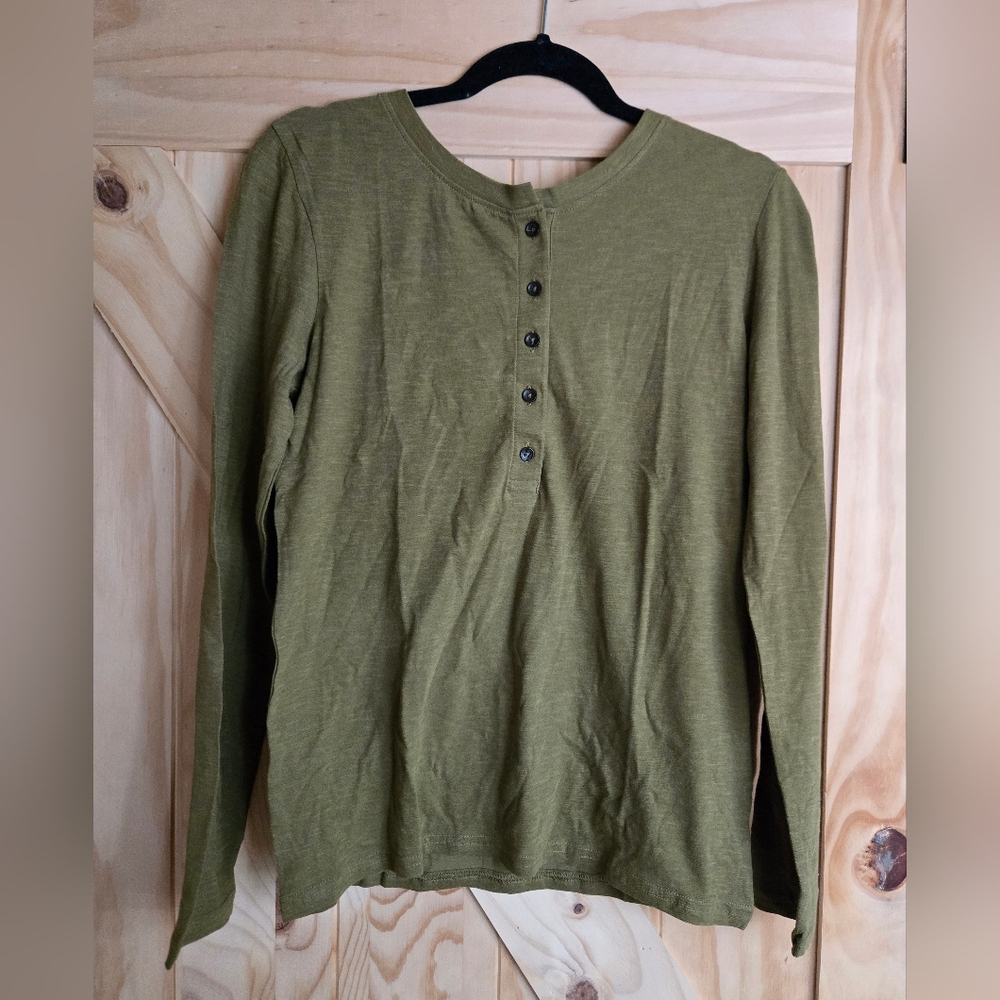 Womens Henley Long Sleeve T Shirt PACT